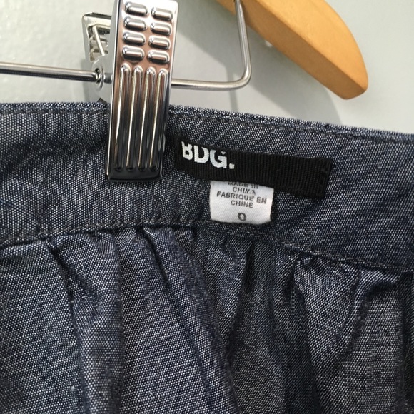 UO Chambray Blue Denim BDG Skater Mini Skirt - Picture 2 of 8